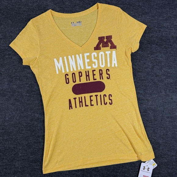 Under Armour Tops - Under Armour Univ. of Minnesota Gophers Short Sleeve T-women's Yellow Medium